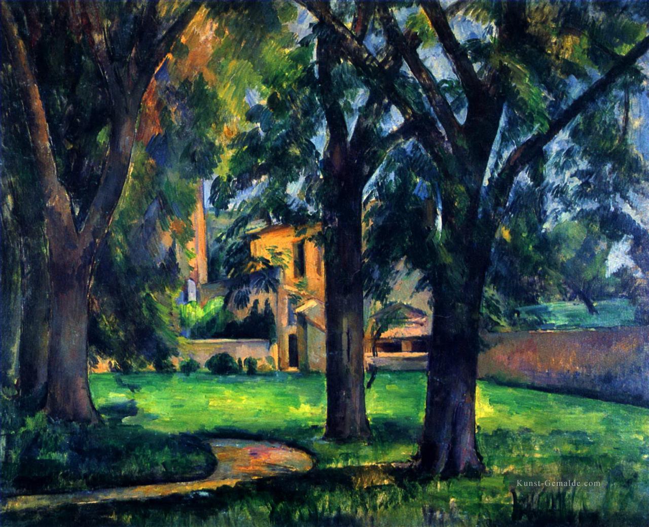 Kastanienbaum und Bauernhof Paul Cezanne Szenerie Ölgemälde